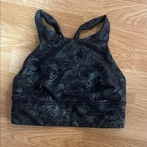 lululemon athletica Black Sports Bra with Floral Print